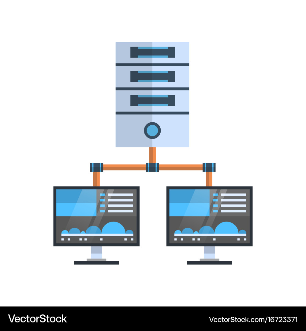 Data center icon cloud computer connection hosting Vector Image