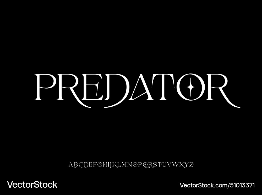 Decorative predator serif alphabet display font Decorative predator serif alphabet display font vector image