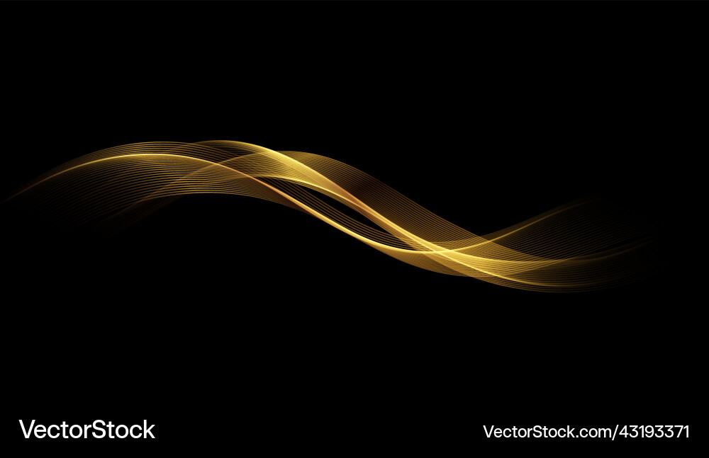 Golden Waves Abstract Flow Vector Image