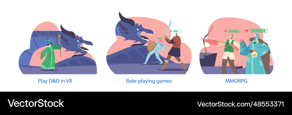 Isolated elements with characters in virtual Isolated elements with characters in virtual vector image