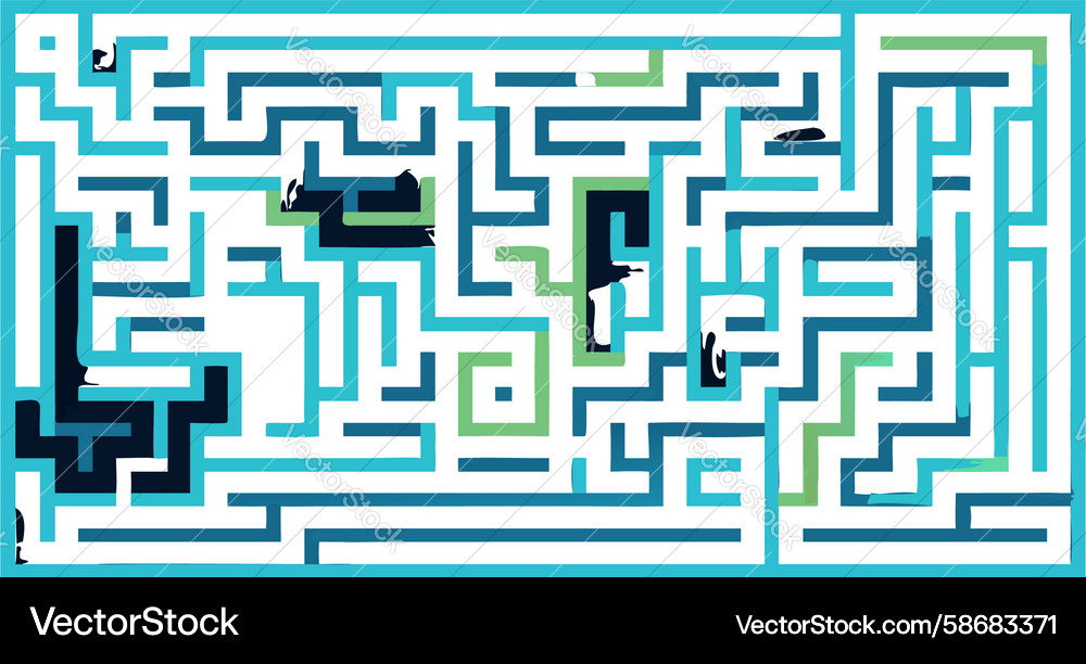 Maze with Solution Path Vector Image