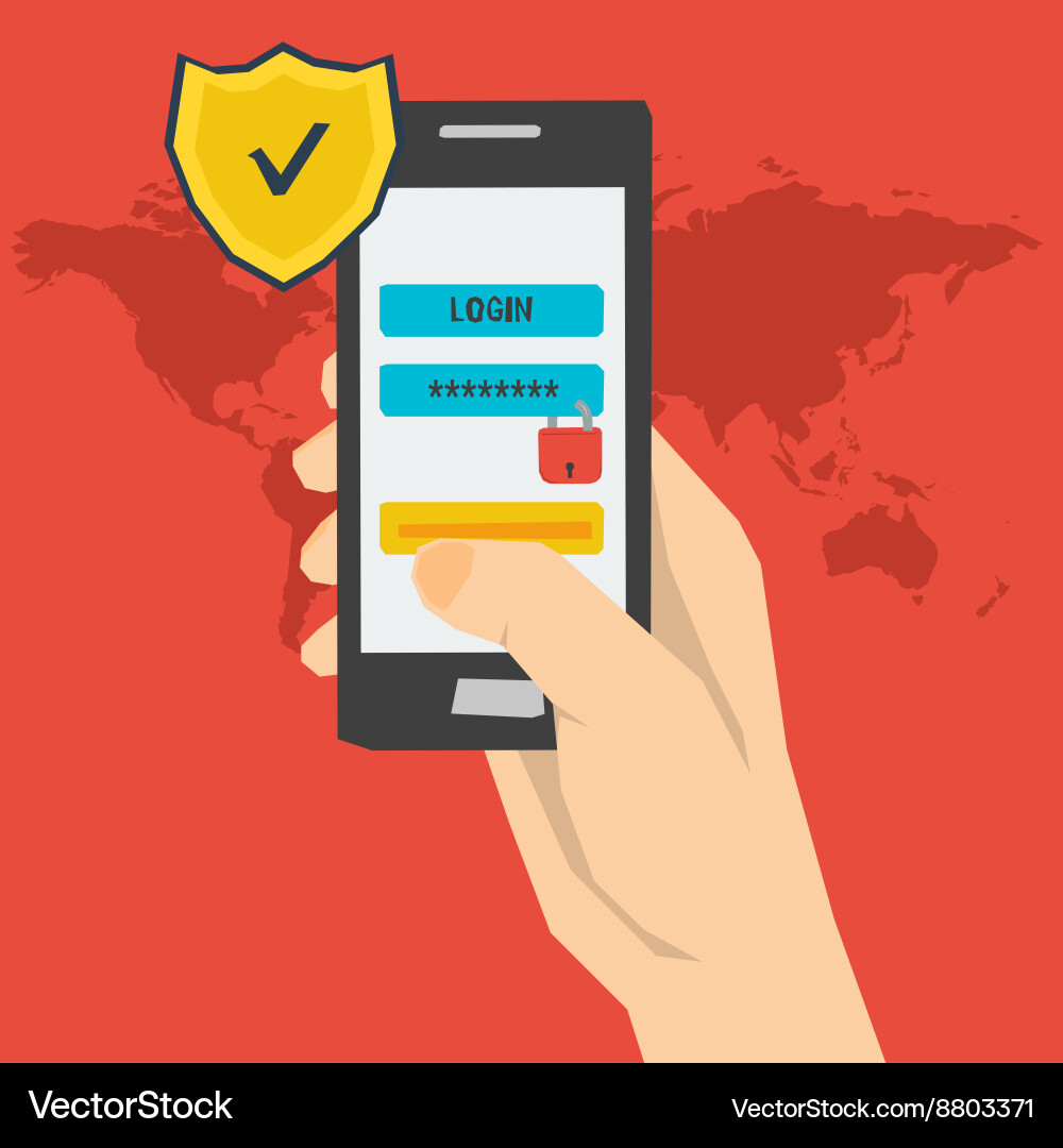 Mobile payment using password vector image