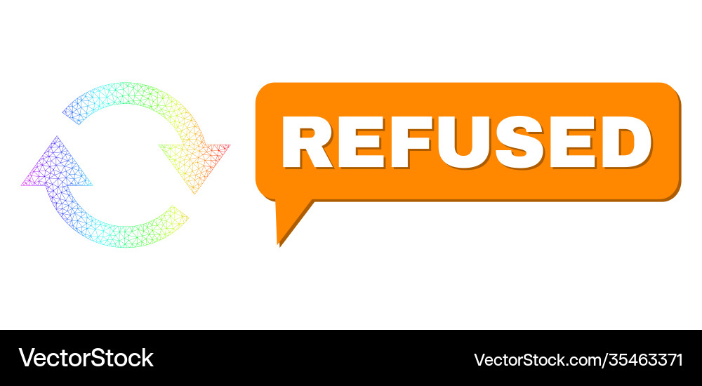Rainbow net gradient refresh icon and refused chat Rainbow net gradient refresh icon and refused chat Vector Image