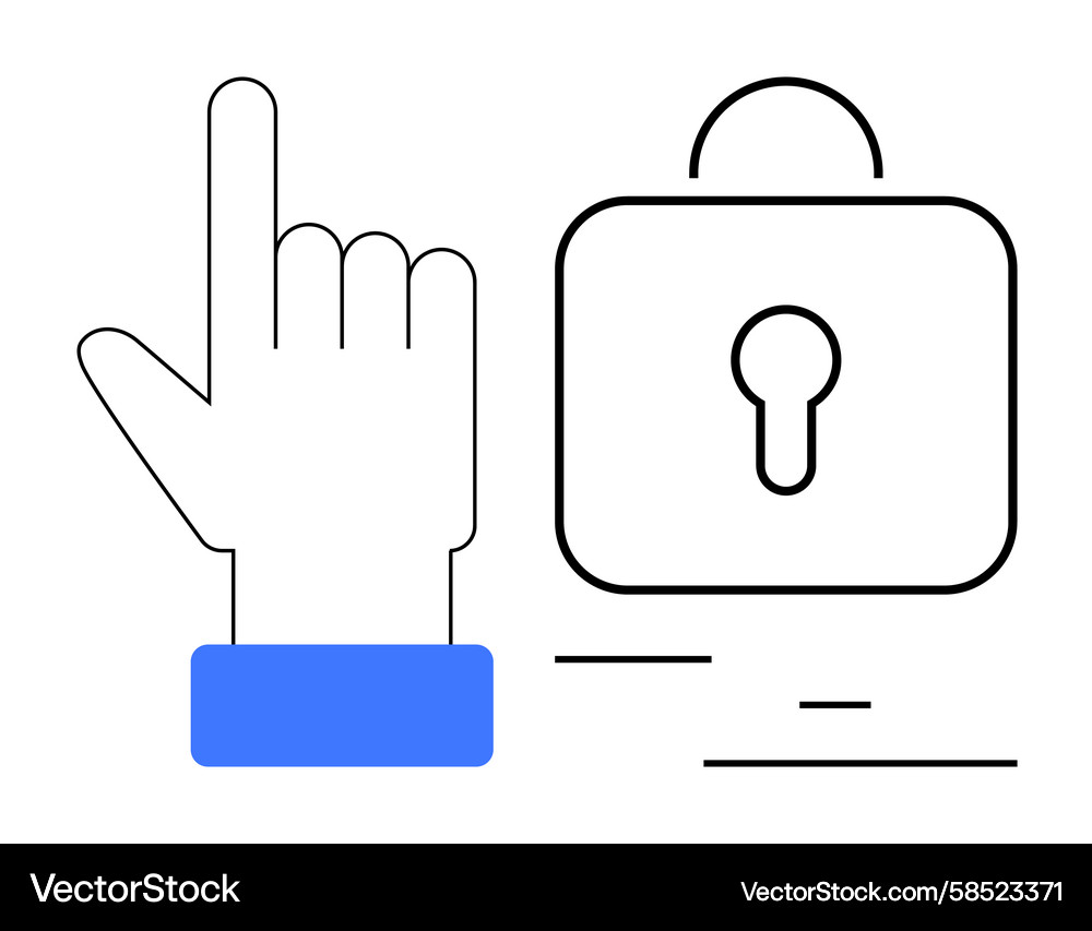 Secure Data Access - Hand with Padlock Vector Image