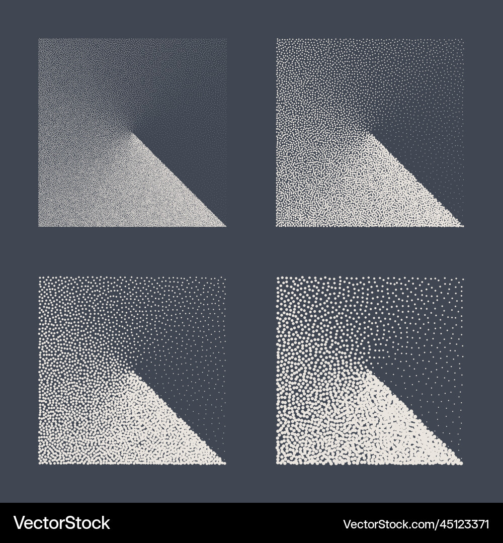 Square shaped dotted objects stipple elements Square shaped dotted objects stipple elements Vector Image