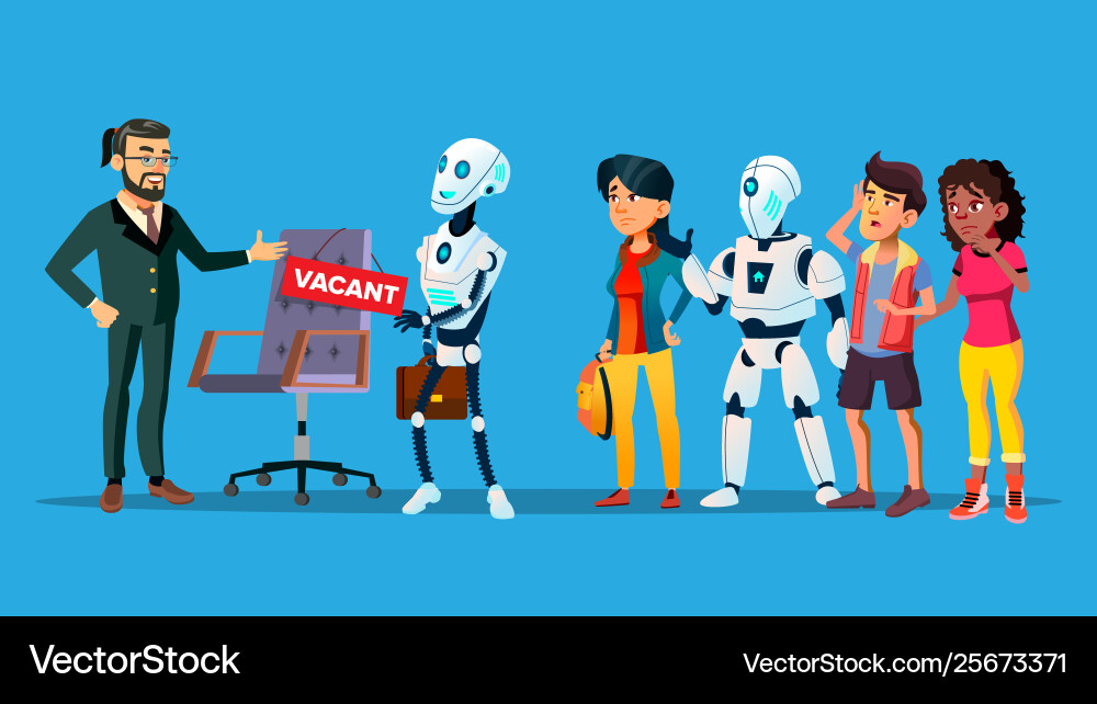 Unemployed characters waiting interview Vector Image
