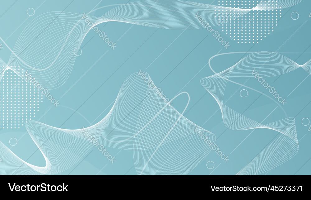 Wavy lines background combined with circle shapes vector image