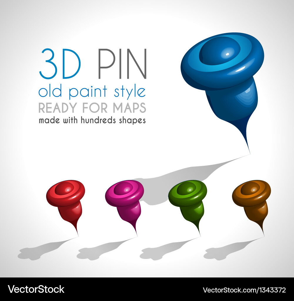 3D Pin Cluster - Colorful Navigation Marks Vector Image