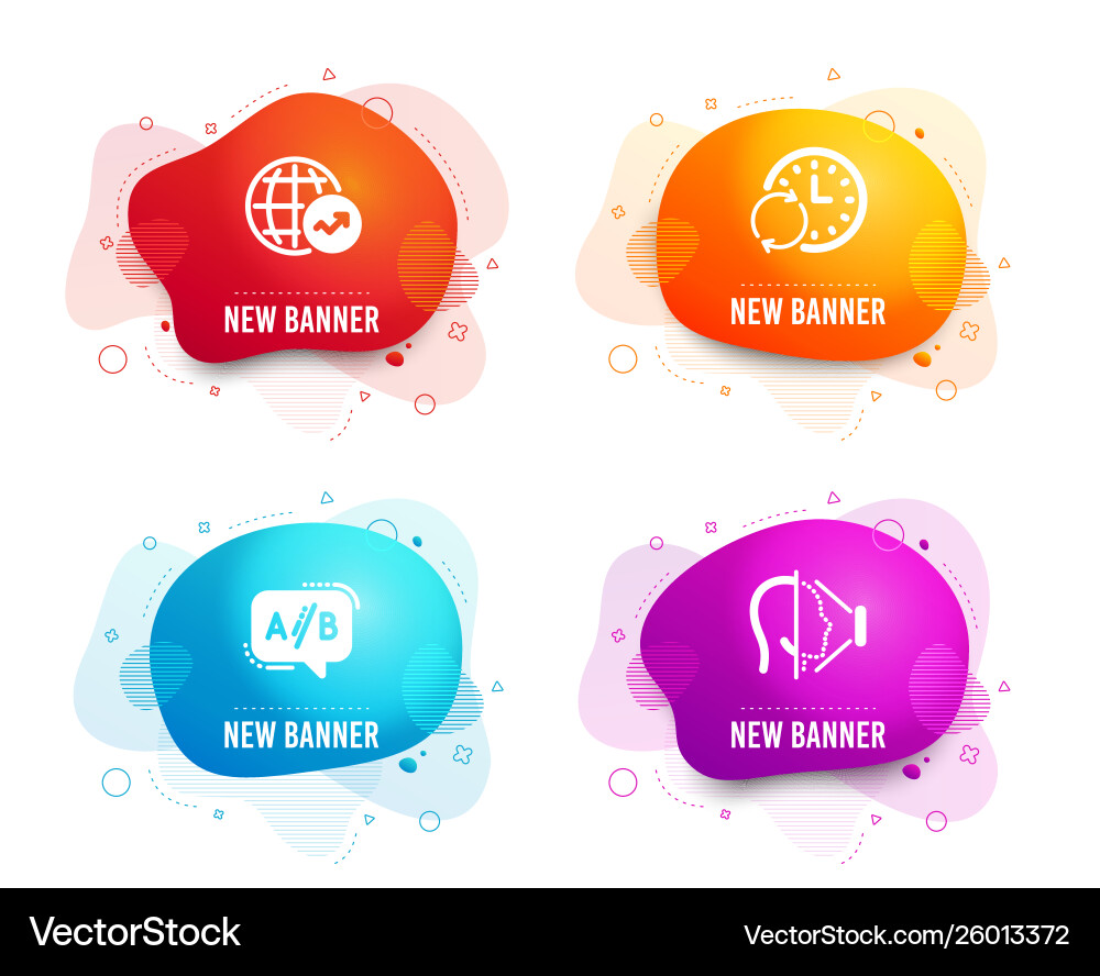Ab testing world statistics and update time icons Ab testing world statistics and update time icons vector image