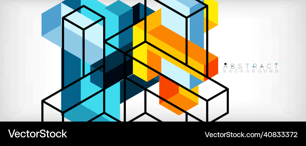 Abstract background 3d cubes cubic elements vector image