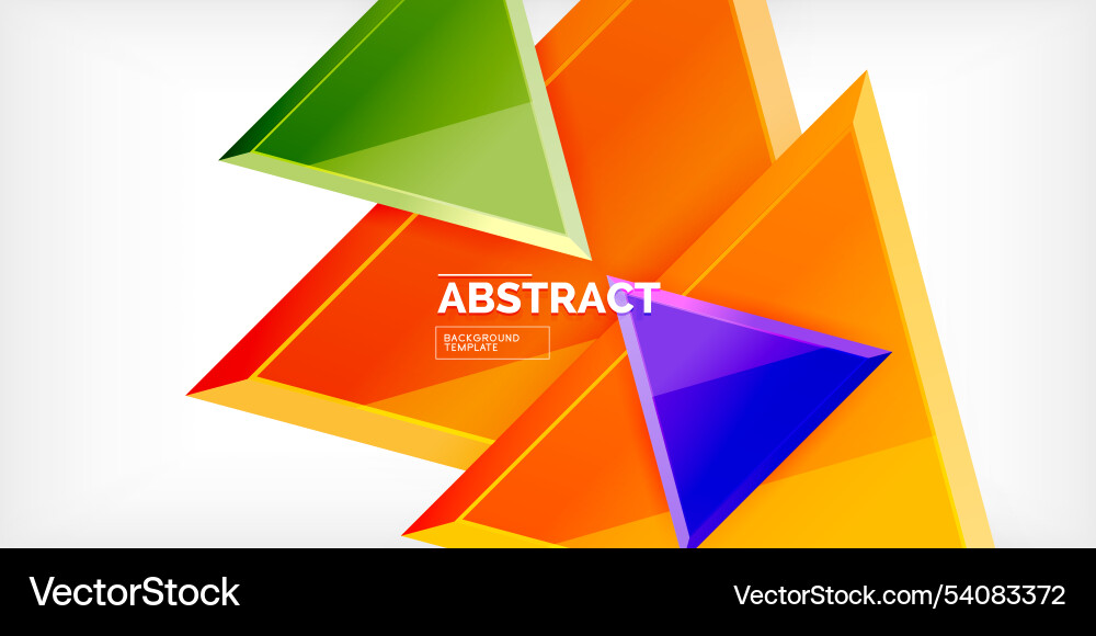 Abstract background - colorful triangles with 3d Vector Image