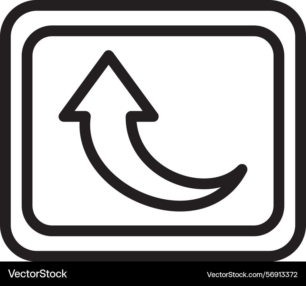 Arrow bend up linear style icon design Vector Image