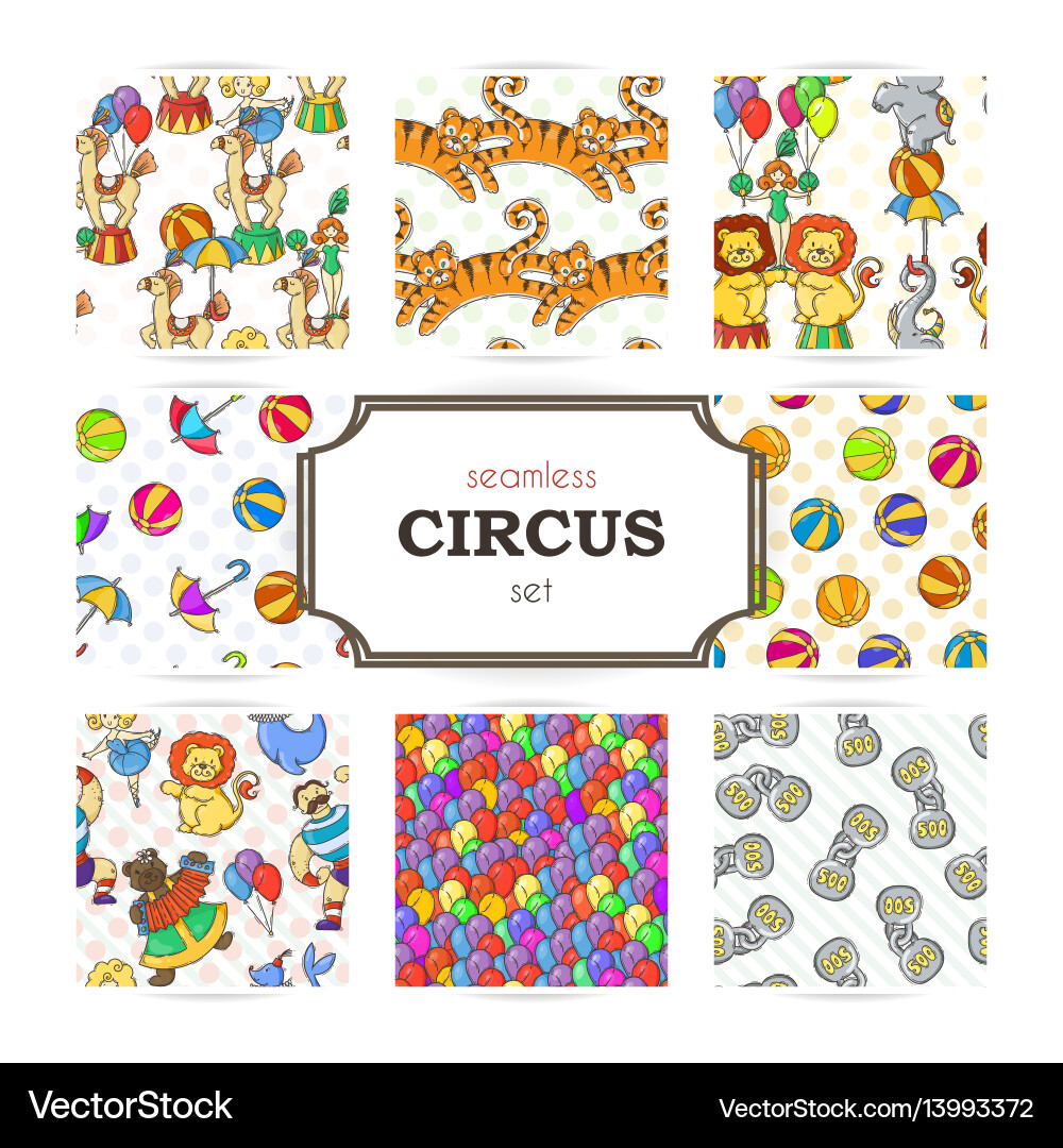 Big set of four seamless patterns Big set of four seamless patterns Vector Image