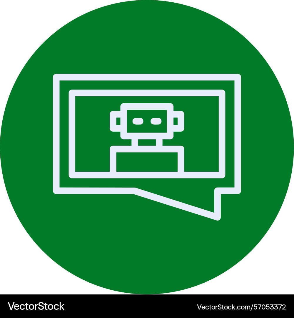 Chatbot line circle style icon design vector image