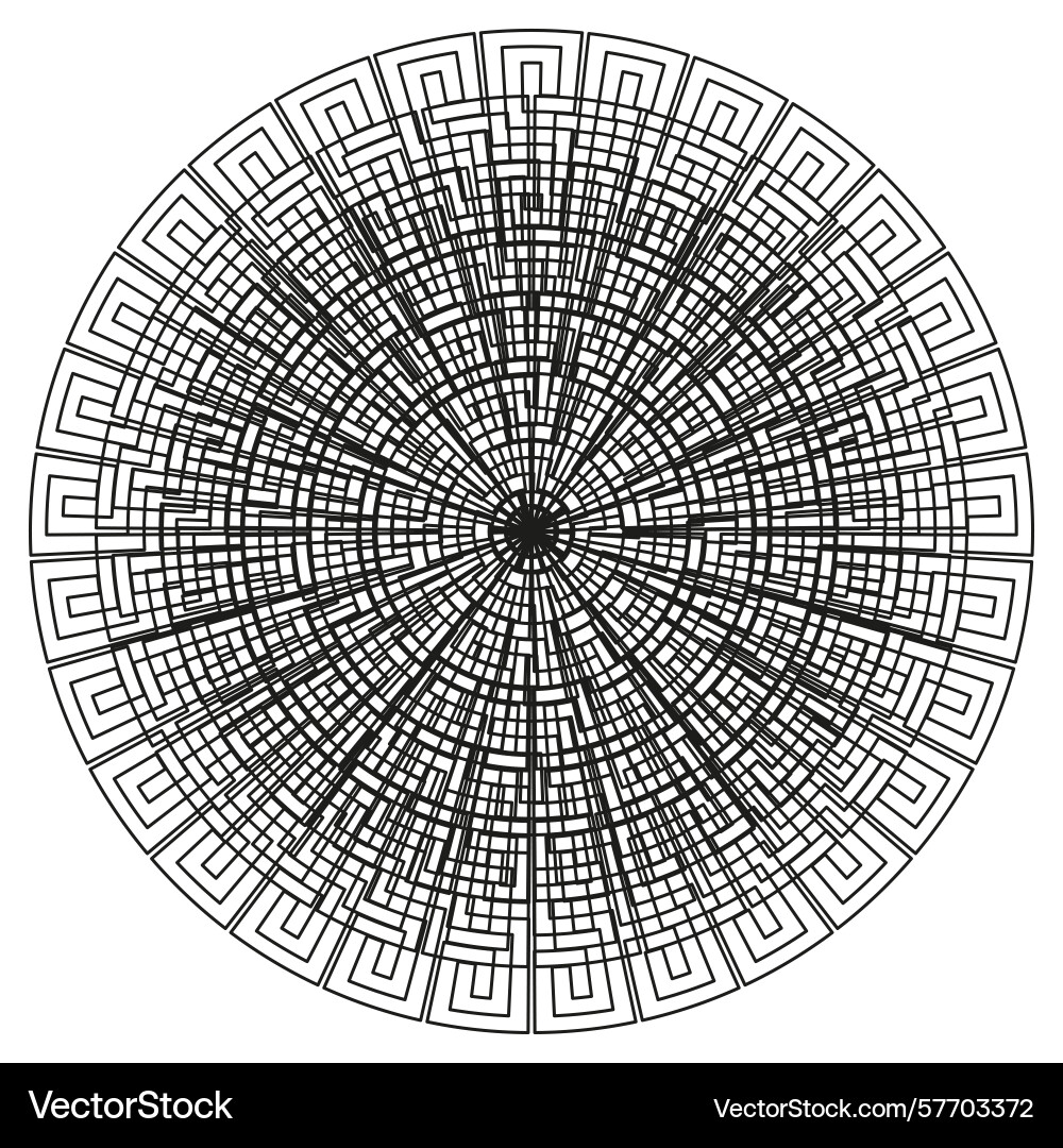 Circular line pattern radial square lines Circular line pattern radial square lines vector image