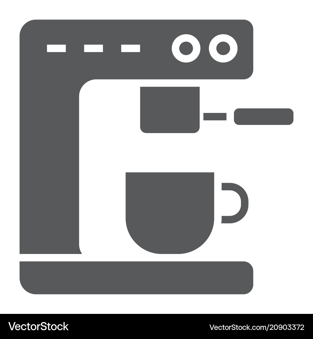 Coffee machine glyph icon kitchen and cooking Coffee machine glyph icon kitchen and cooking vector image
