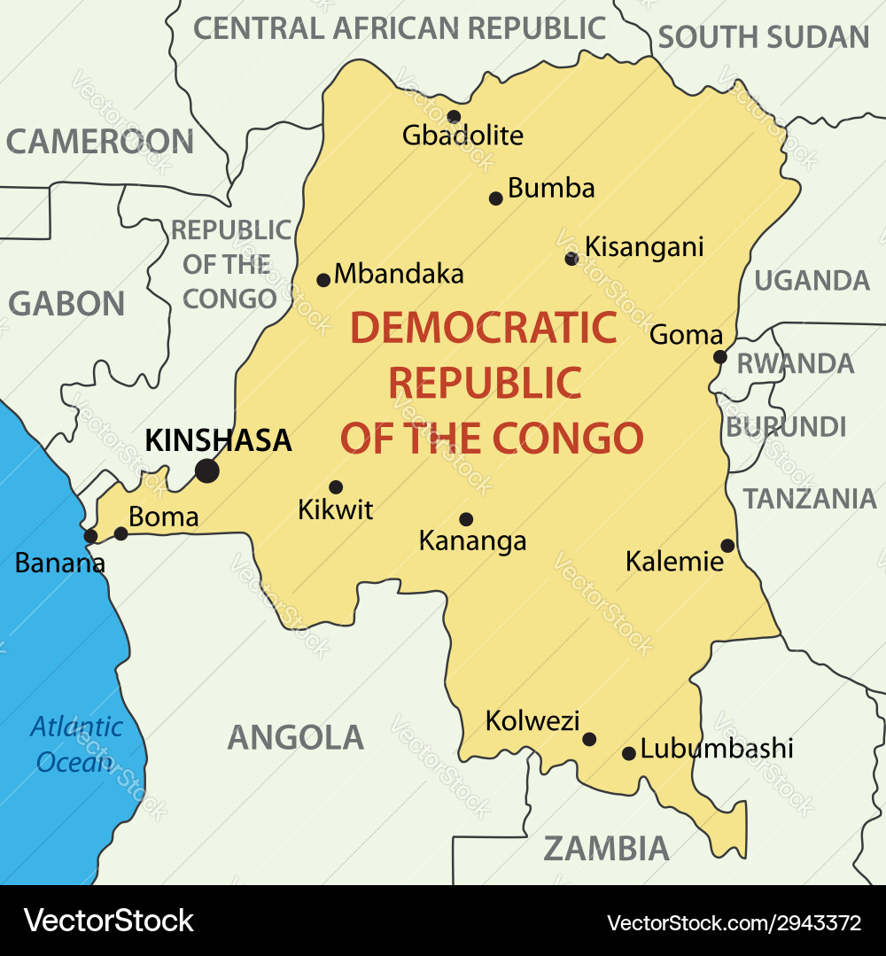 Democratic Republic of Congo Map Vector Image