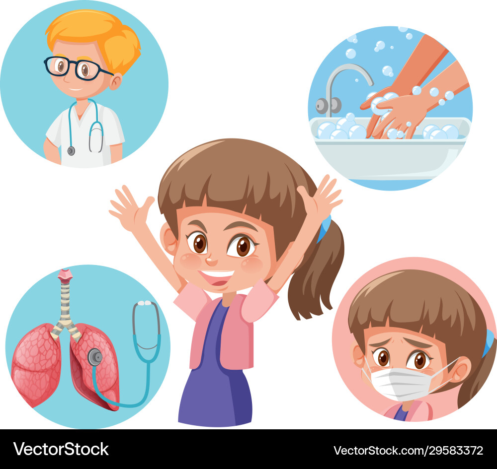 Diagram showing how to avoid getting sick Diagram showing how to avoid getting sick vector image