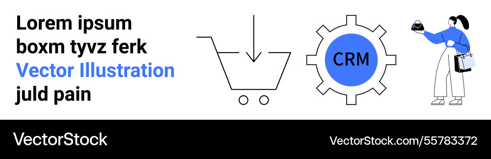 E-commerce cart integration with crm and user E-commerce cart integration with crm and user vector image