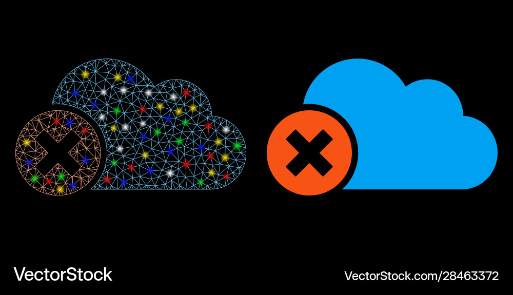 Flare mesh network close cloud icon with Flare mesh network close cloud icon with vector image