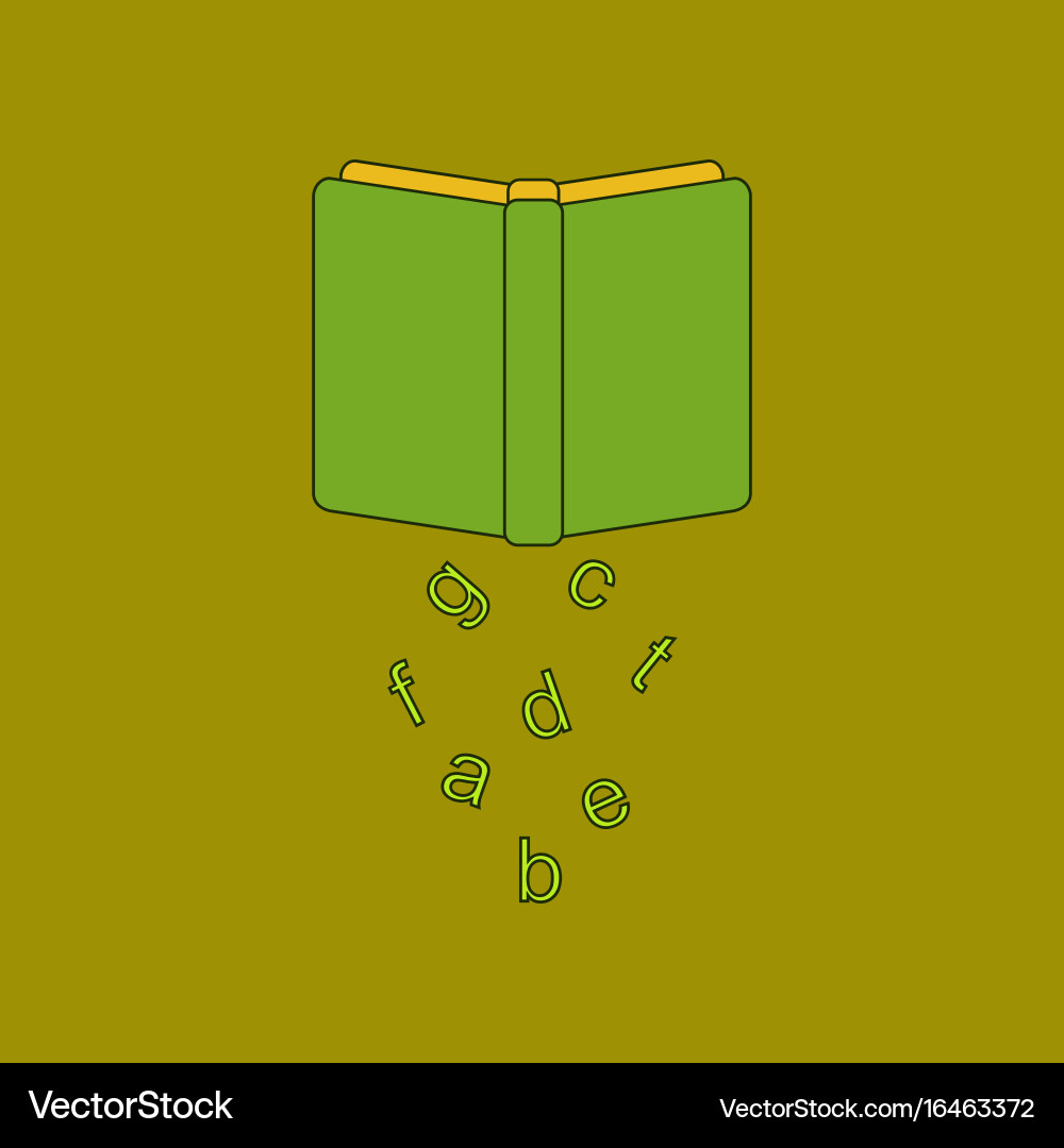 Flat icon with thin lines alphabet vector image