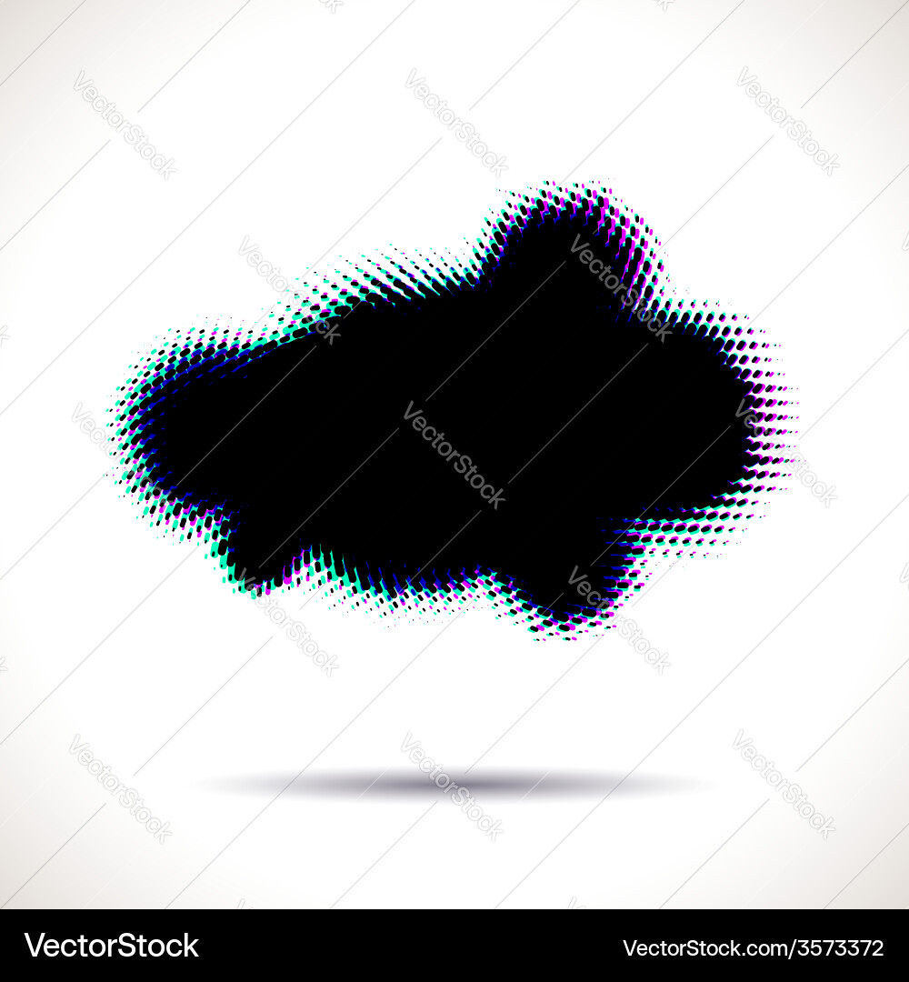 Halftone cloud shape with color aberrations vector image