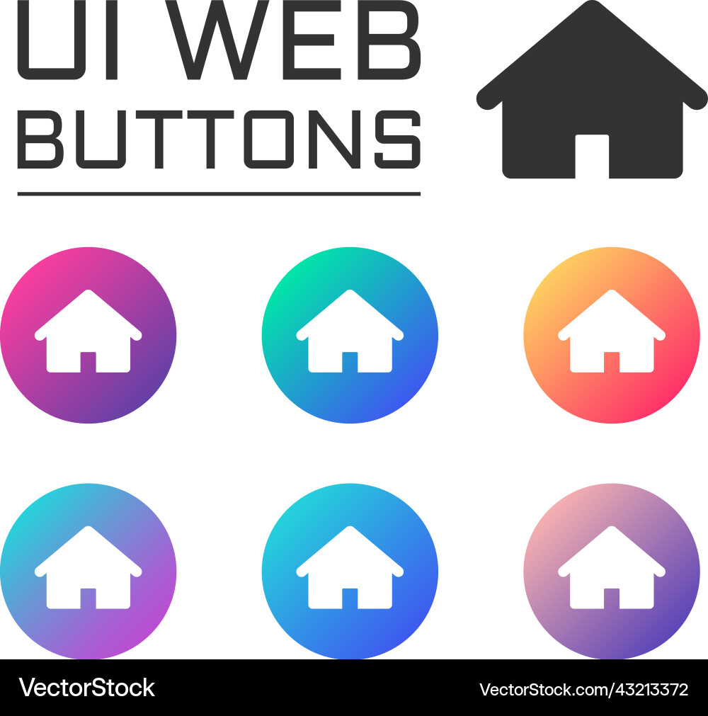 Home page account ui web button Home page account ui web button vector image