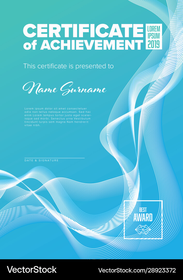 Modern certificate template layout with abstract Modern certificate template layout with abstract vector image