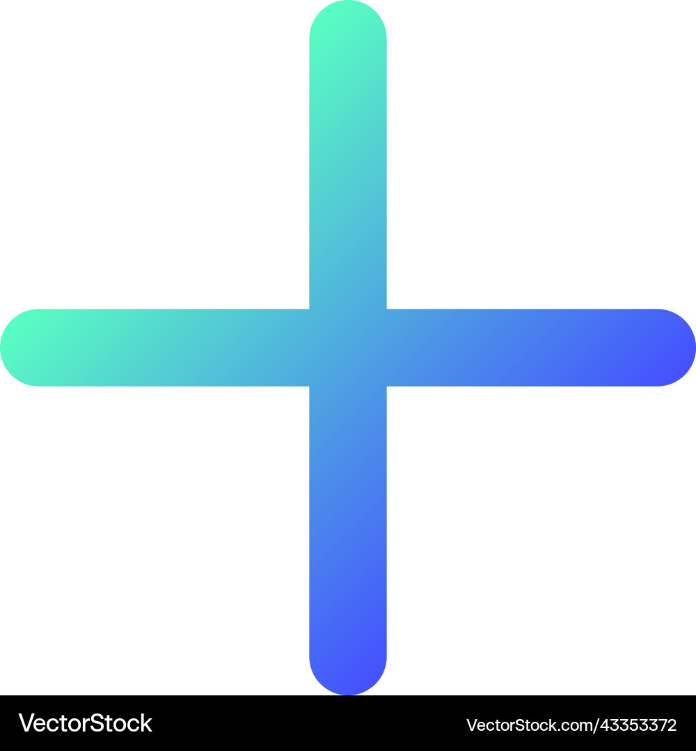 Plus pixel perfect gradient linear ui icon Plus pixel perfect gradient linear ui icon vector image