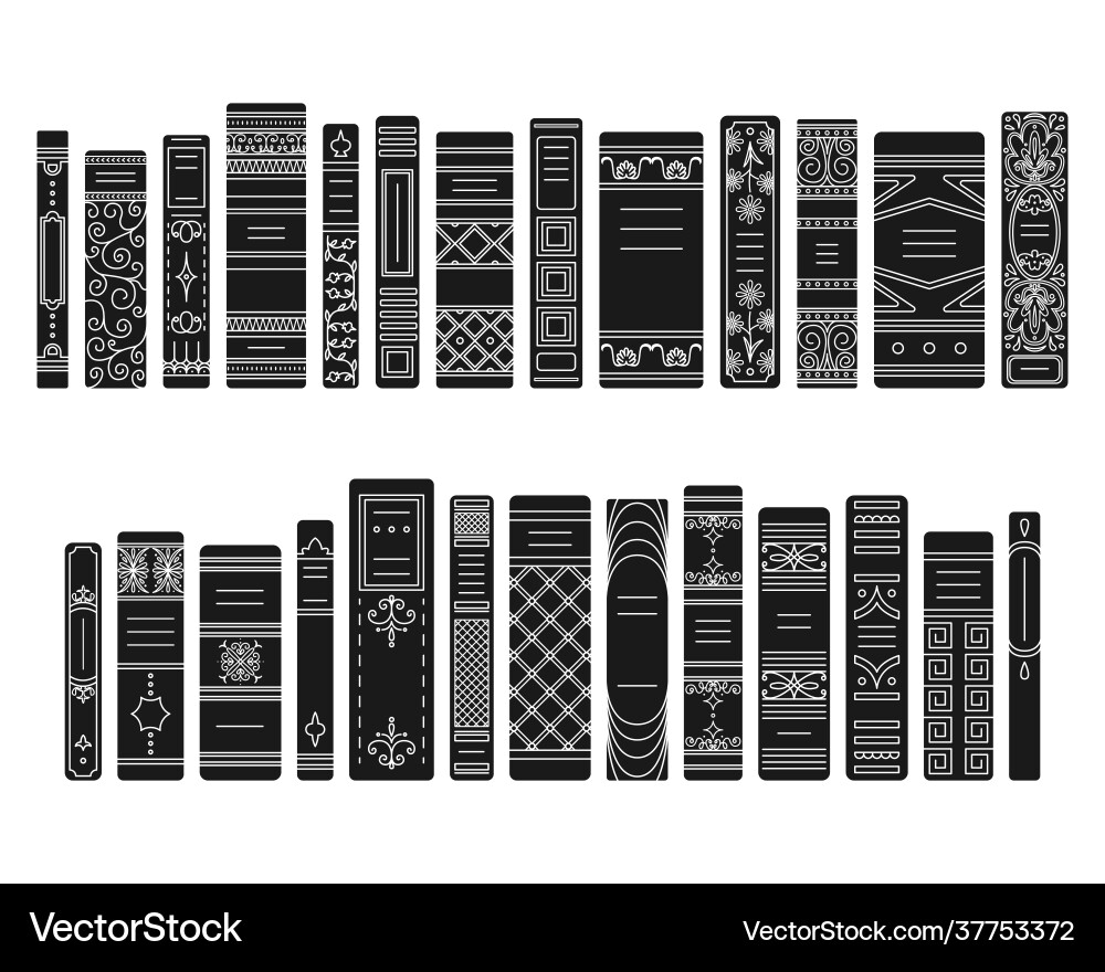 Retro Book Spines Collection Vector Image