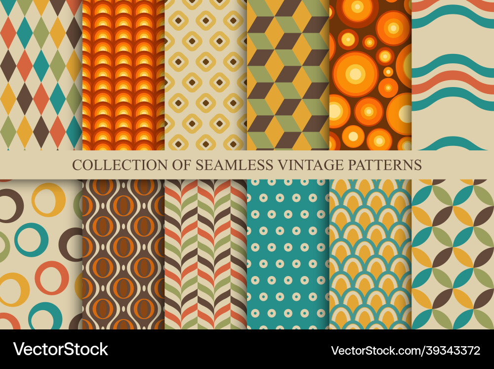Retro Colorful Pattern Collection vector image