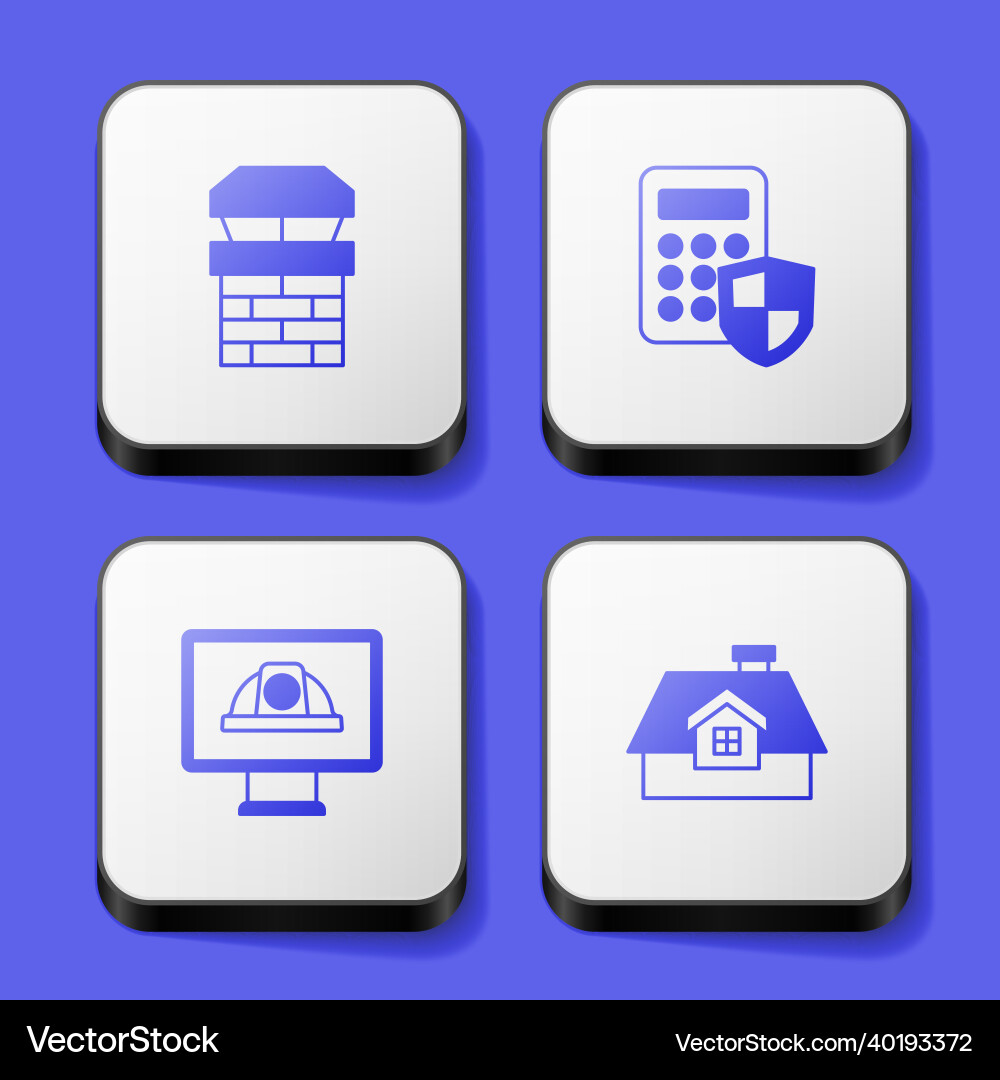 Set chimney security keypad access panel worker Set chimney security keypad access panel worker vector image