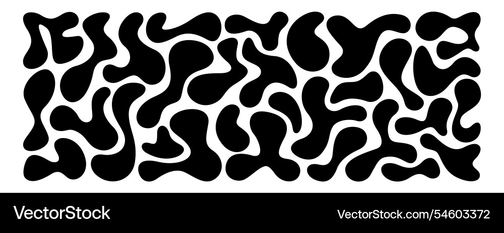 Set of black random irregular blobs in liquid Set of black random irregular blobs in liquid vector image