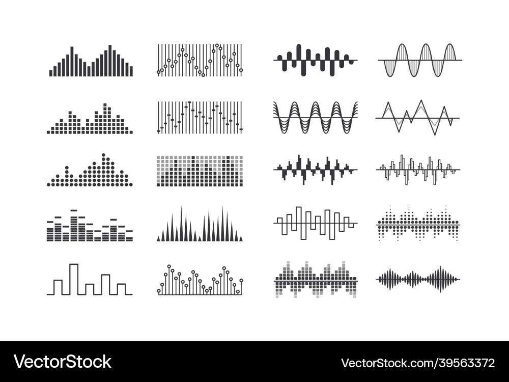Sound Wave Patterns vector image