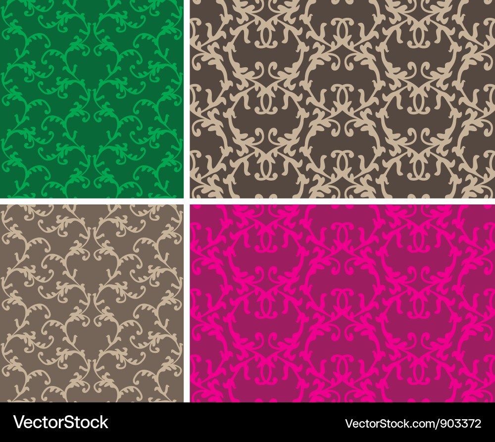 Two elegant seamless patterns Vector Image
