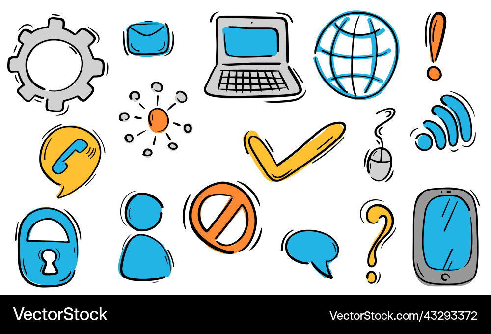 Web user icons set of isolated elements Web user icons set of isolated elements Vector Image