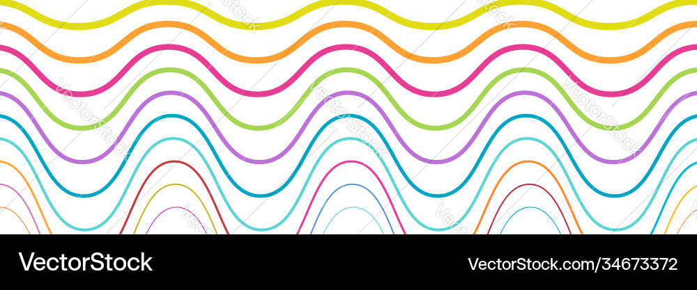 Wide rectangular format wavy waving zig-zag Vector Image