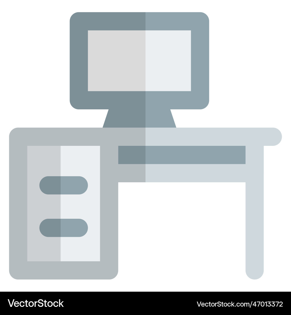 Wooden table with computer-specific compartments vector image