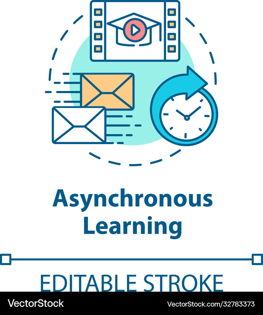 Asynchronous learning concept icon Asynchronous learning concept icon vector image