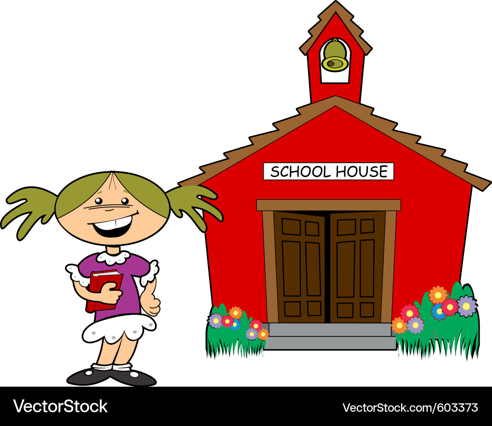 Cheerful Schoolhouse Vector Image