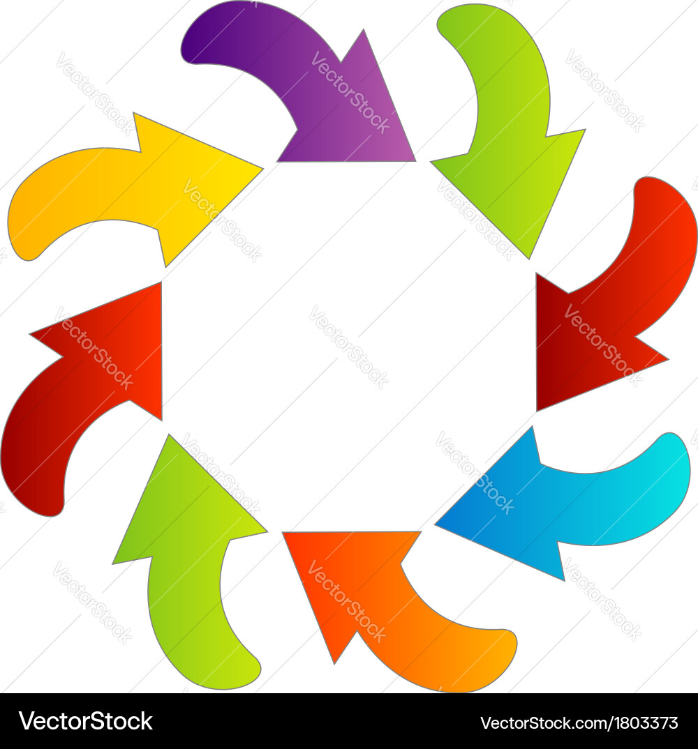 Circular design element with colorful arrows vector image