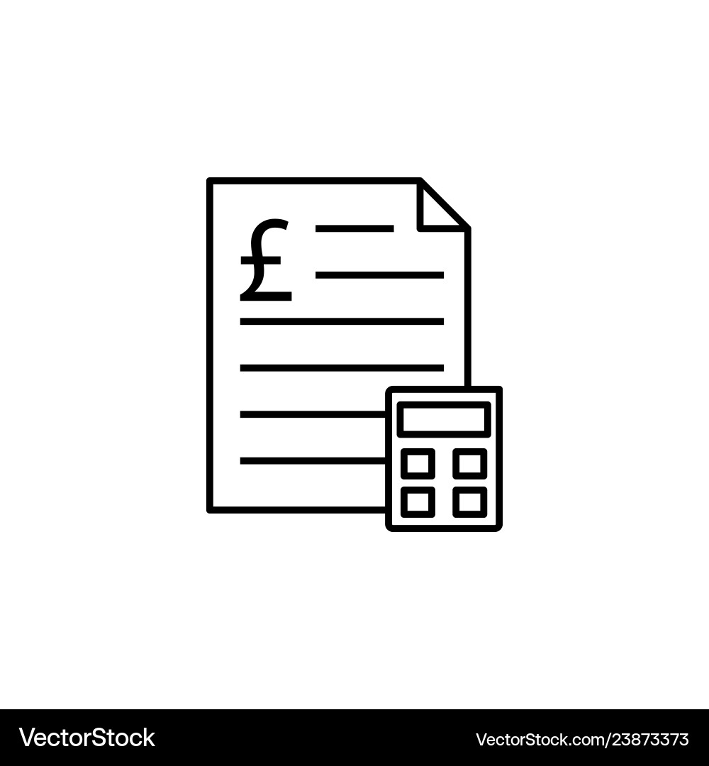 Document pound calculator icon element of finance Vector Image
