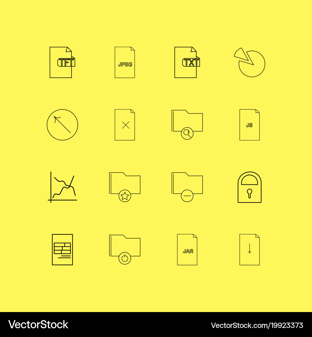 Files and folders linear icon set simple outline Vector Image