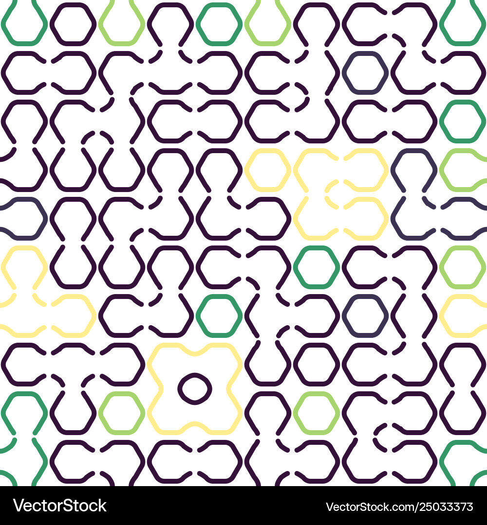 Geometric colored hexagon forms seamless pattern Vector Image