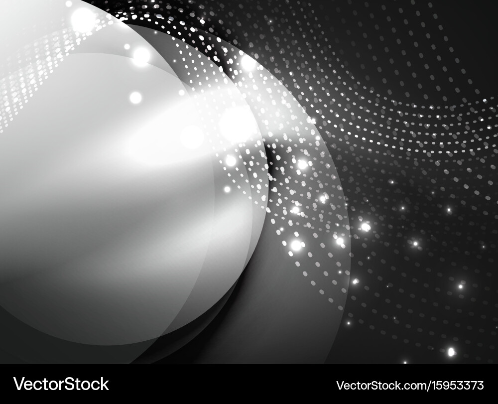 Glowing wave created with particles on dark color vector image