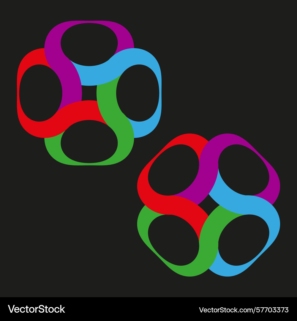 Intertwined abstract shapes colorful loop design Intertwined abstract shapes colorful loop design vector image