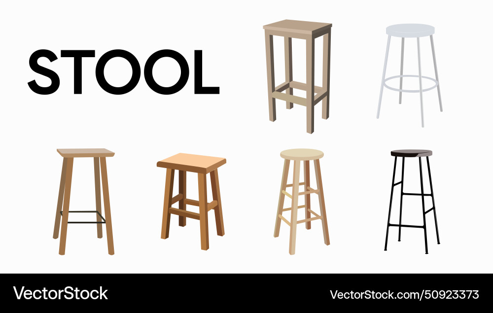 Isolated different bar stools set Isolated different bar stools set vector image