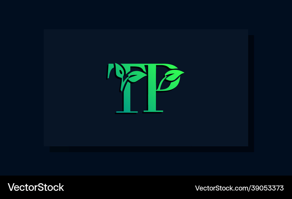 Minimal leaf style initial tp logo Vector Image