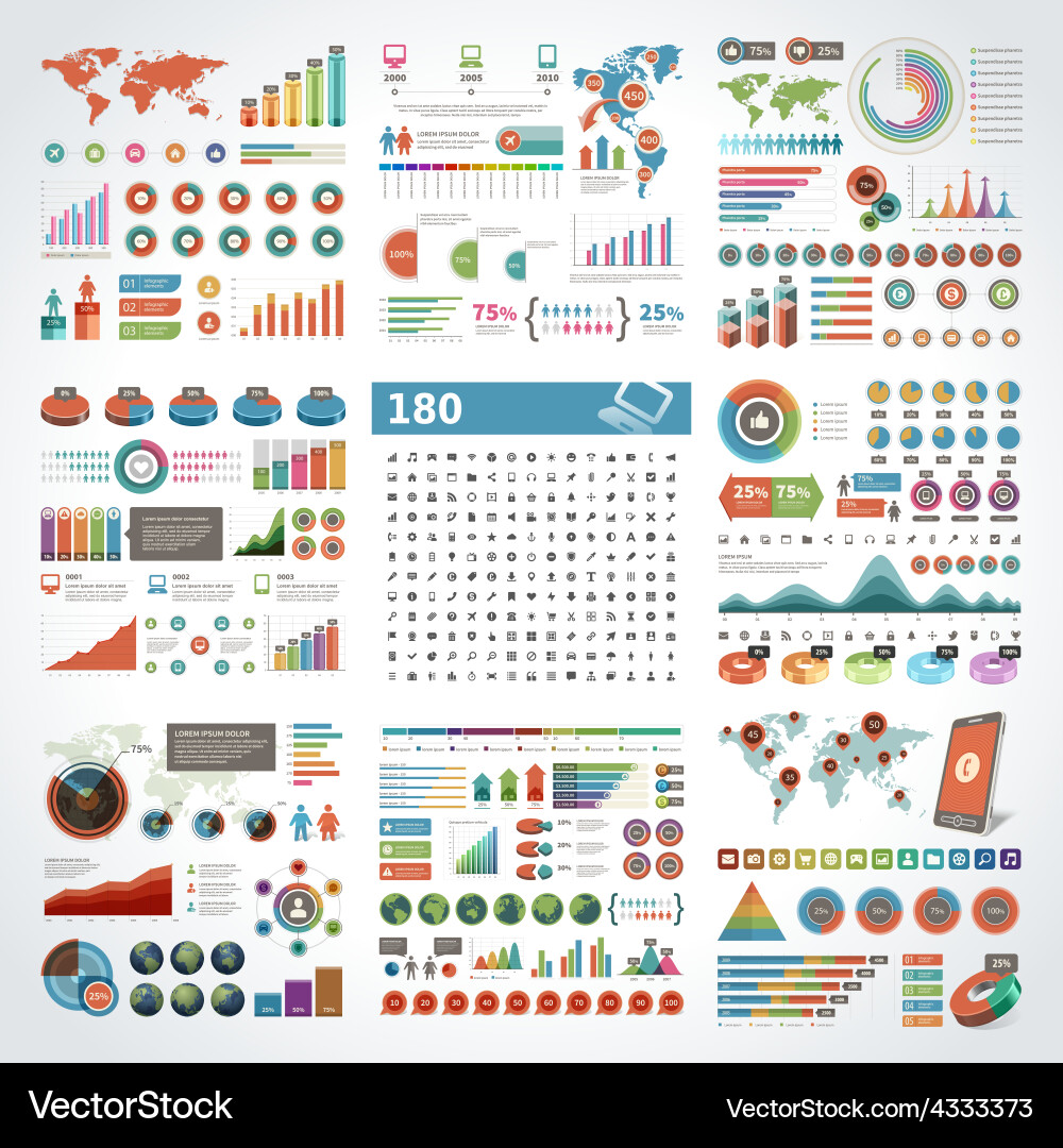 Modern Geometric Data Visualization vector image