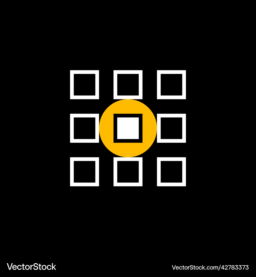 Nine rectangulars line out circle block on center Nine rectangulars line out circle block on center vector image